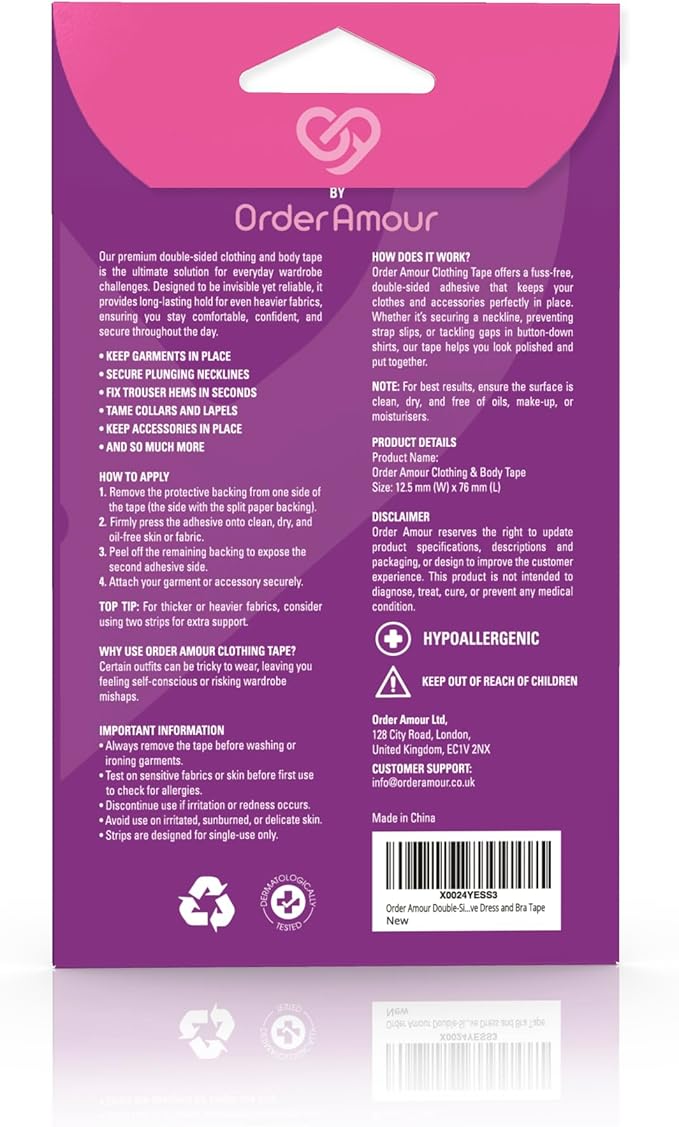 Double-Sided Clothing & Body Tape – 50 Strips