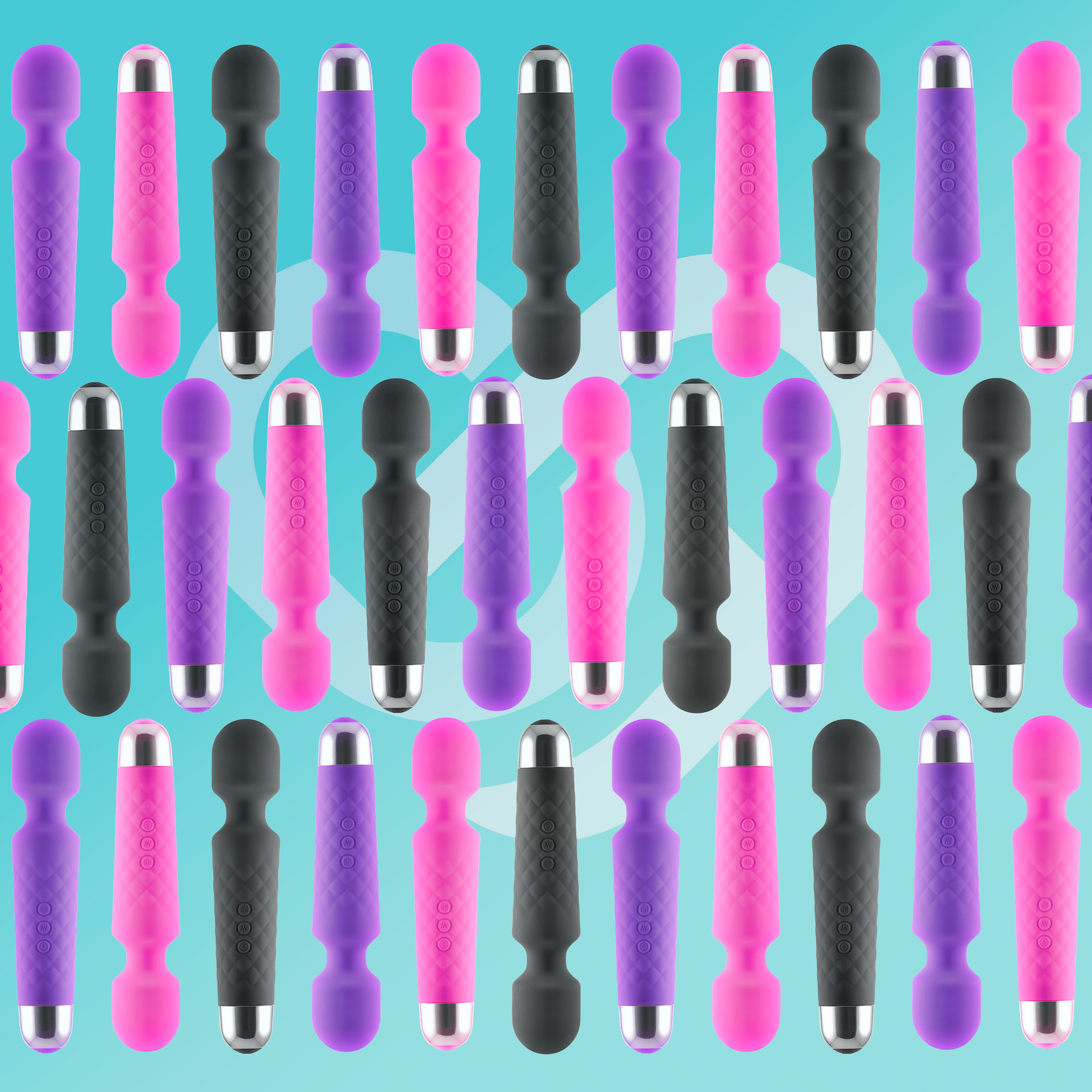 A collage of wand vibrators